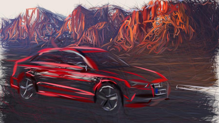 Audi S3 Sedan Drawing #25 Digital Art by CarsToon Concept