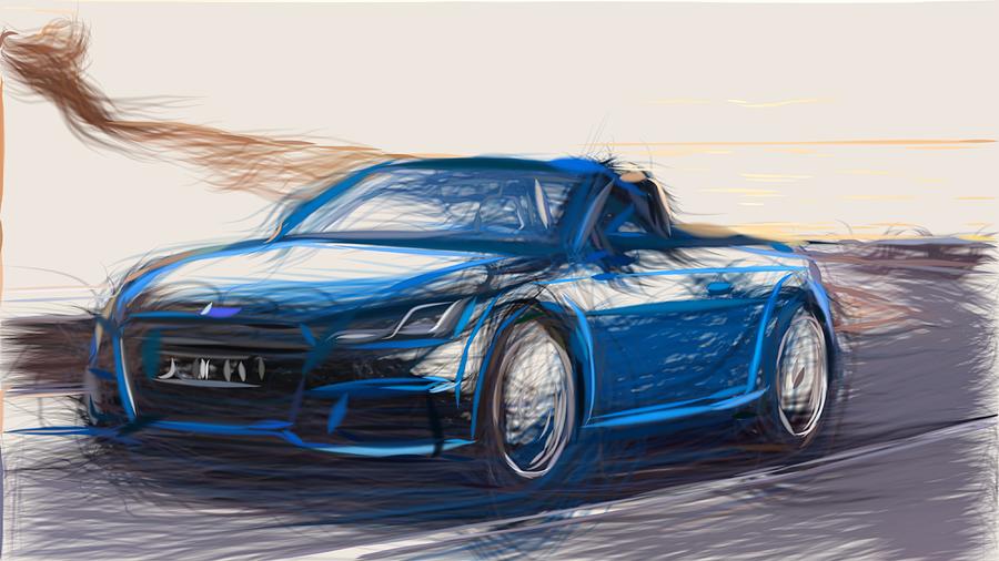 Audi TT Roadster Drawing #26 Digital Art by CarsToon Concept