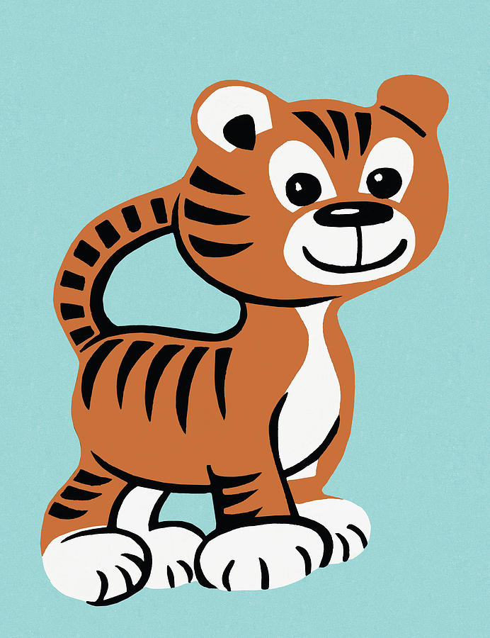 baby tiger cartoon drawing
