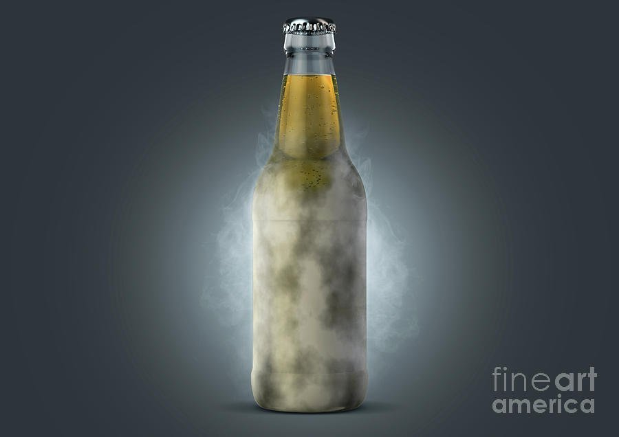 Beer Digital Art - Beer Bottle With Condensation #5 by Allan Swart