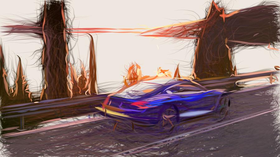 Bentley Continental GT Drawing #6 Digital Art by CarsToon Concept