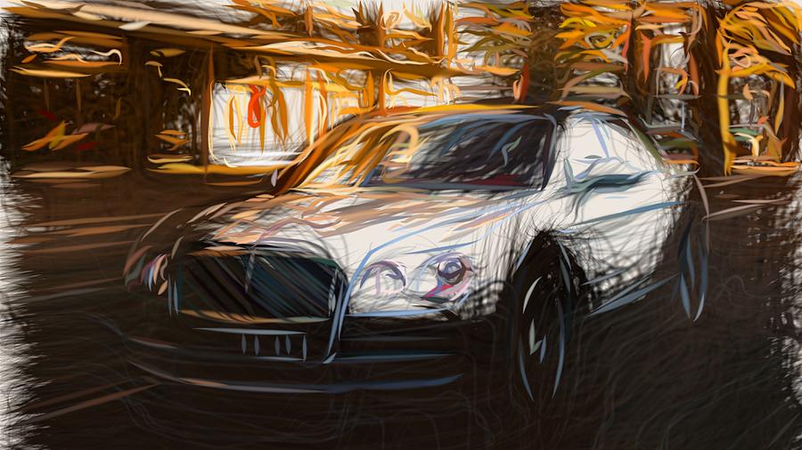 Bentley Flying Spur Drawing #11 Digital Art by CarsToon Concept