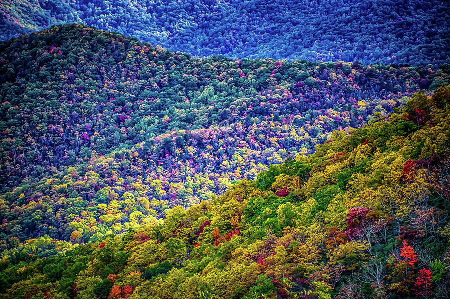 Blue Ridge And Smoky Mountains Changing Color In Fall #5 Photograph by Alex Grichenko