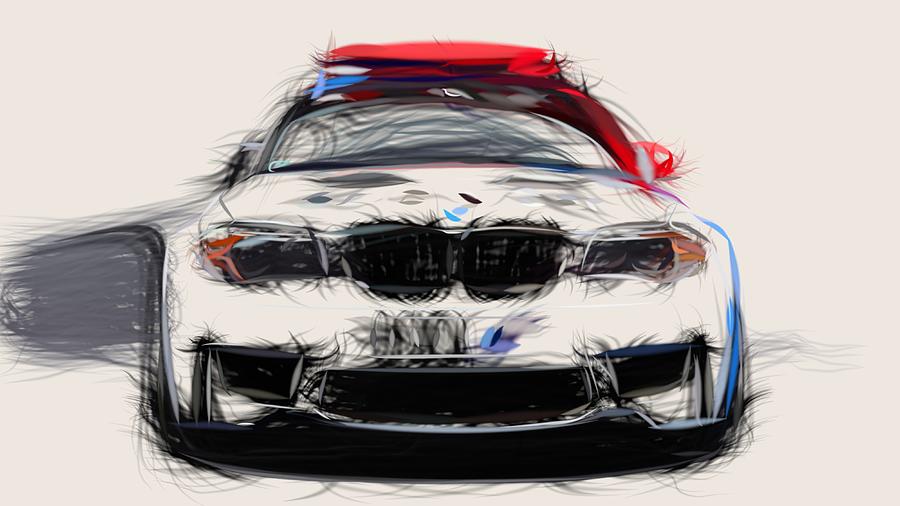 BMW 1 Series M Coupe Car Drawing #5 Coffee Mug by CarsToon Concept - Pixels