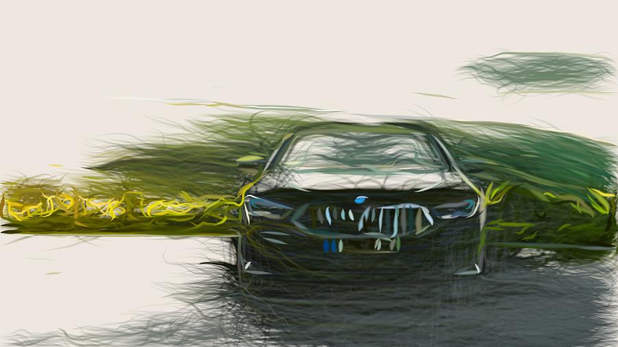 BMW 8 Series Convertible Drawing #6 Digital Art by CarsToon Concept