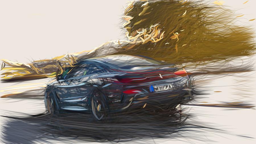 BMW 8 Series Coupe Drawing #6 Digital Art by CarsToon Concept