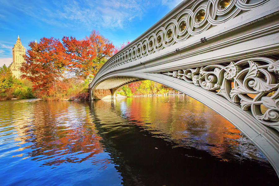 Bow Bridge In Central Park, Manhattan #5 Digital Art by Claudia Uripos