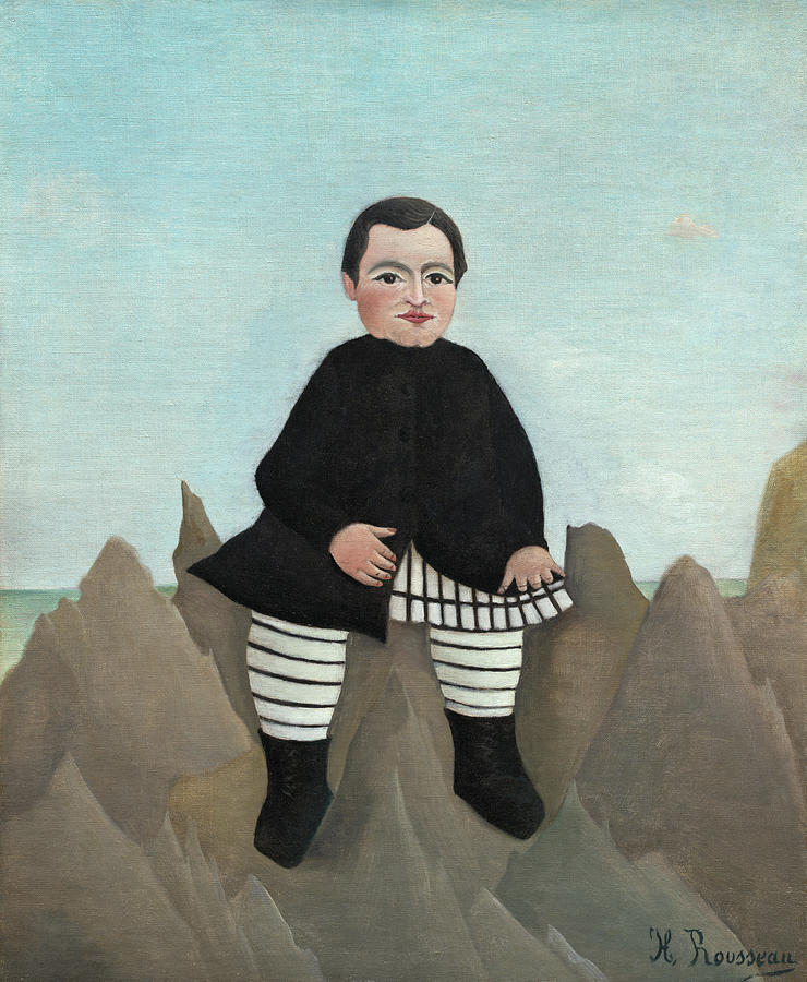 Henri Rousseau Painting - Boy on the Rocks #5 by Henri Rousseau