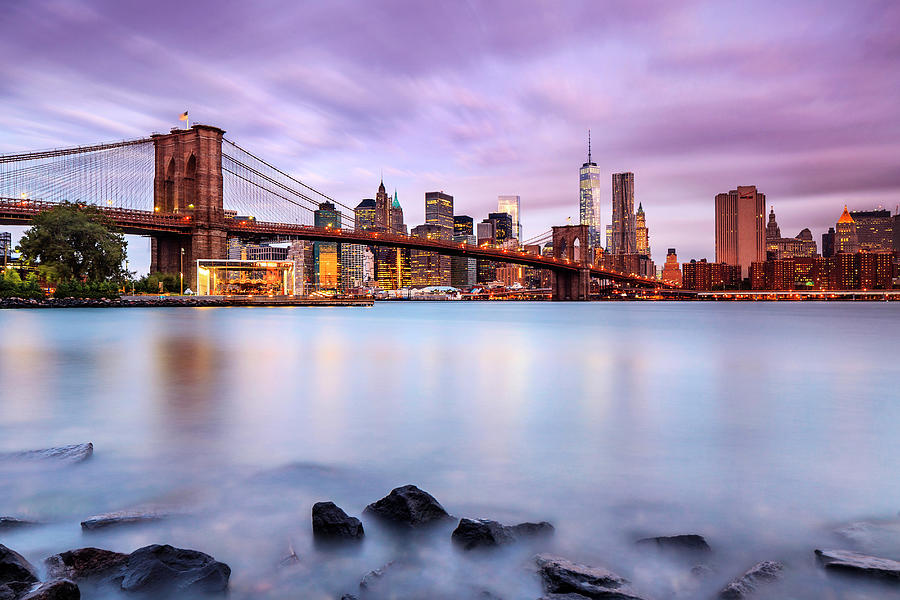 Brooklyn Bridge & Skyline, Nyc #5 Digital Art by Antonino Bartuccio