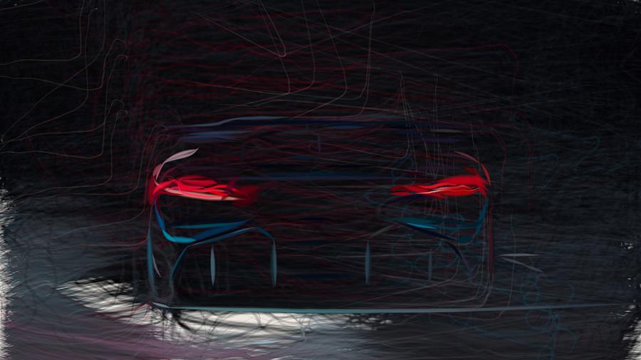 Bugatti Divo Drawing #6 Digital Art by CarsToon Concept