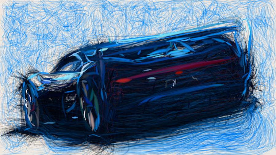 Bugatti Vision Gran Turismo Drawing #6 Digital Art by CarsToon Concept