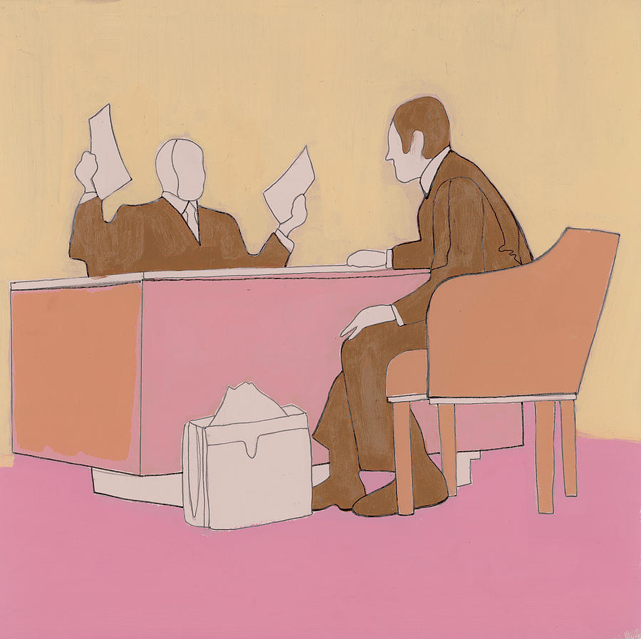 Vintage Drawing - Business Meeting #5 by CSA Images