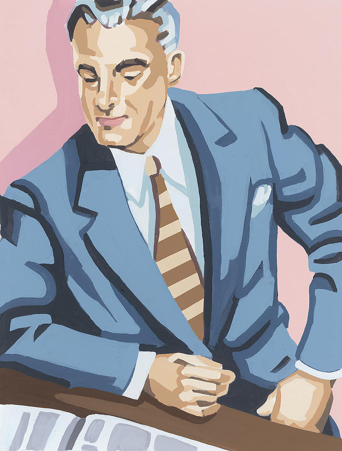 Vintage Drawing - Businessman #5 by CSA Images