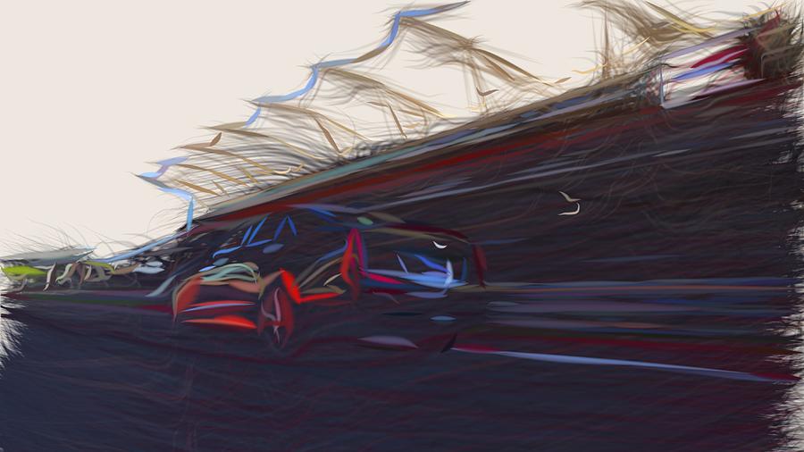 Cadillac ATS V Sedan Draw #6 Digital Art by CarsToon Concept
