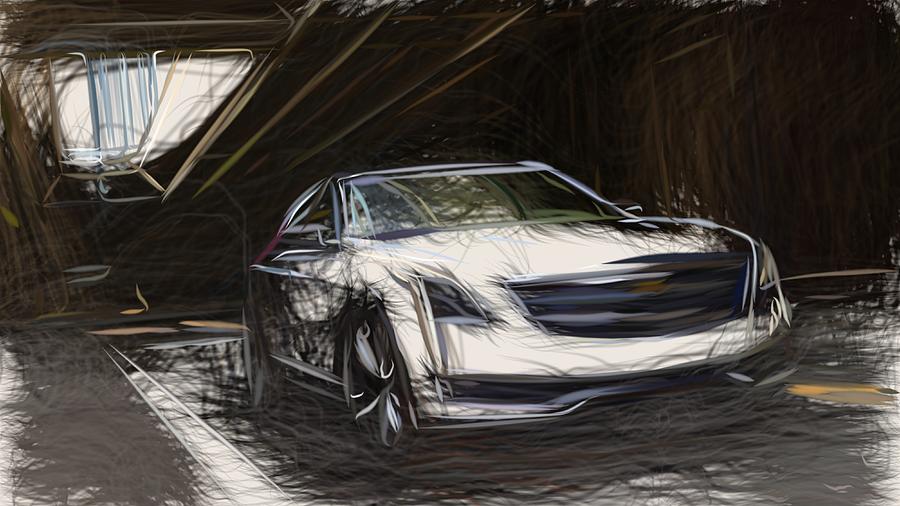 Cadillac CT6 Draw #6 Digital Art by CarsToon Concept