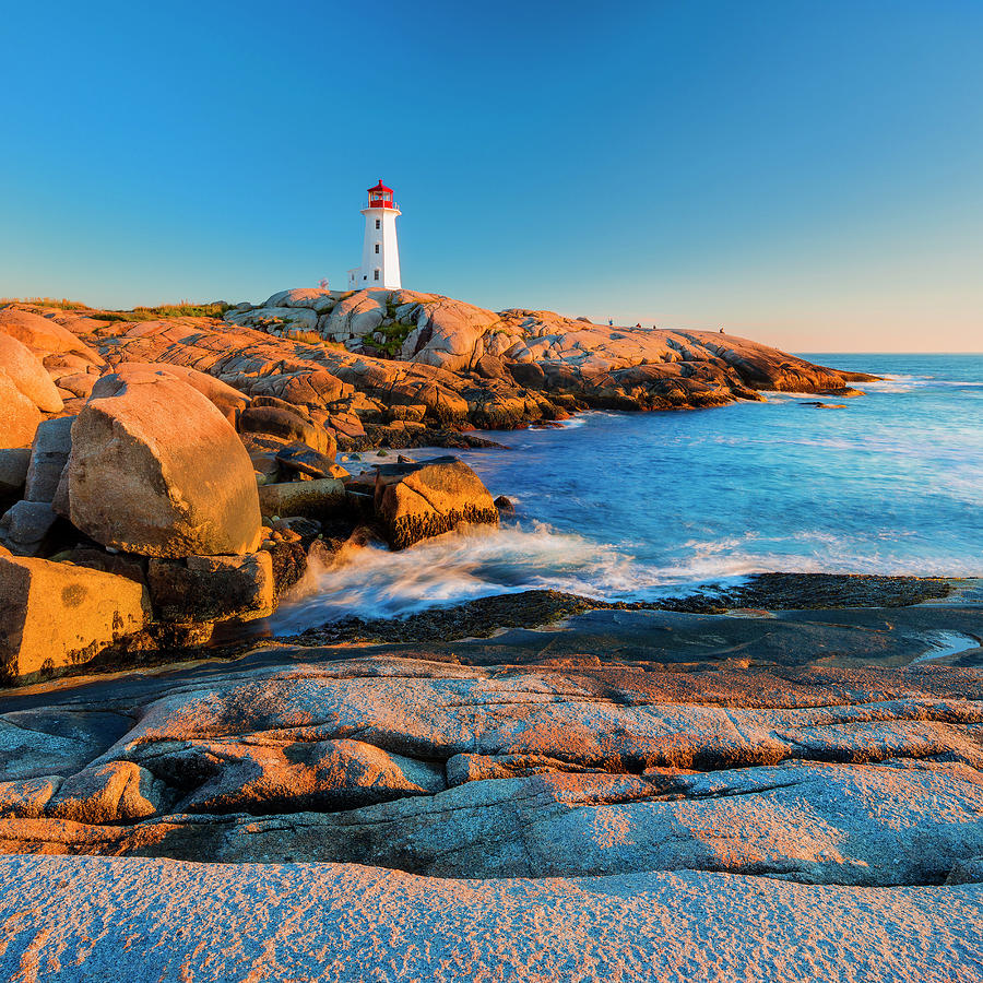 Canada, Nova Scotia, Peggys Cove, Atlantic Ocean, Lighthouse Route, Lighthouse #5 Digital Art by Pietro Canali
