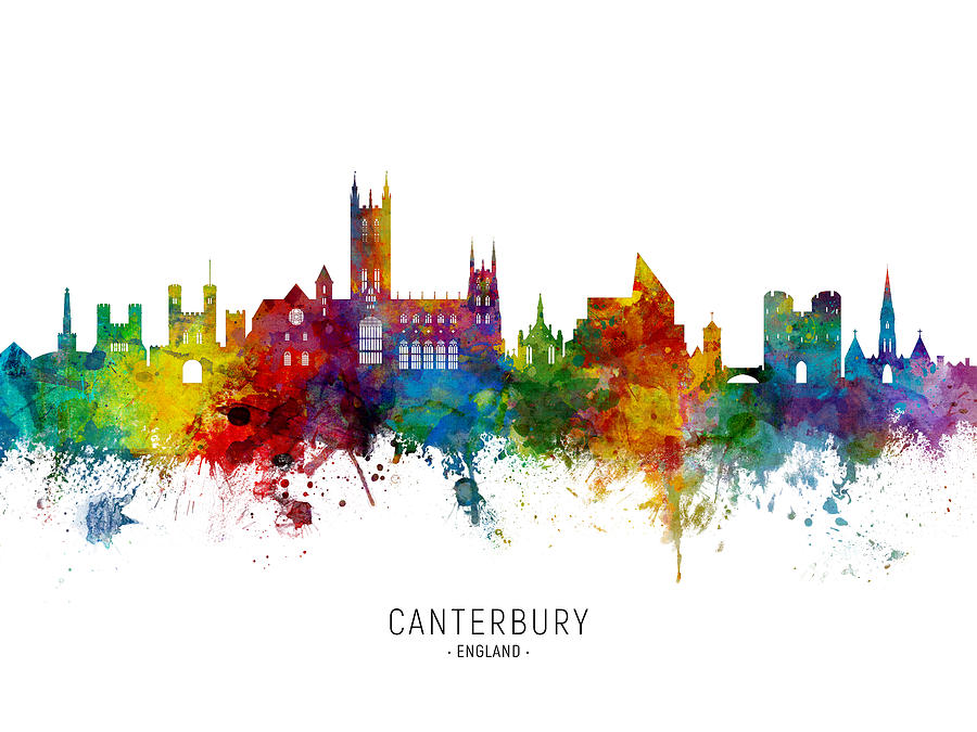 Canterbury England Skyline #5 Digital Art by Michael Tompsett