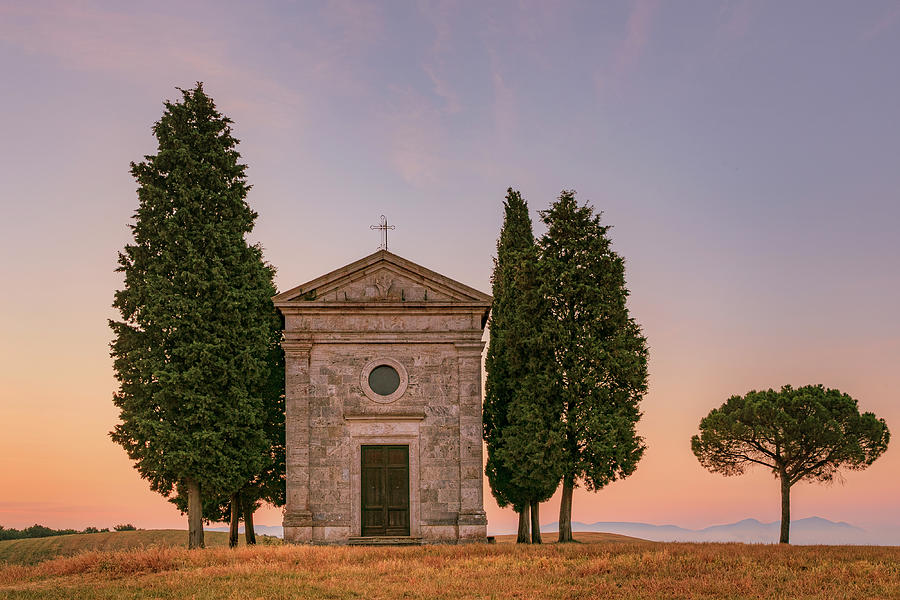 Tree Photograph - Cappella Vitaleta, Tuscany - Italy #5 by Joana Kruse