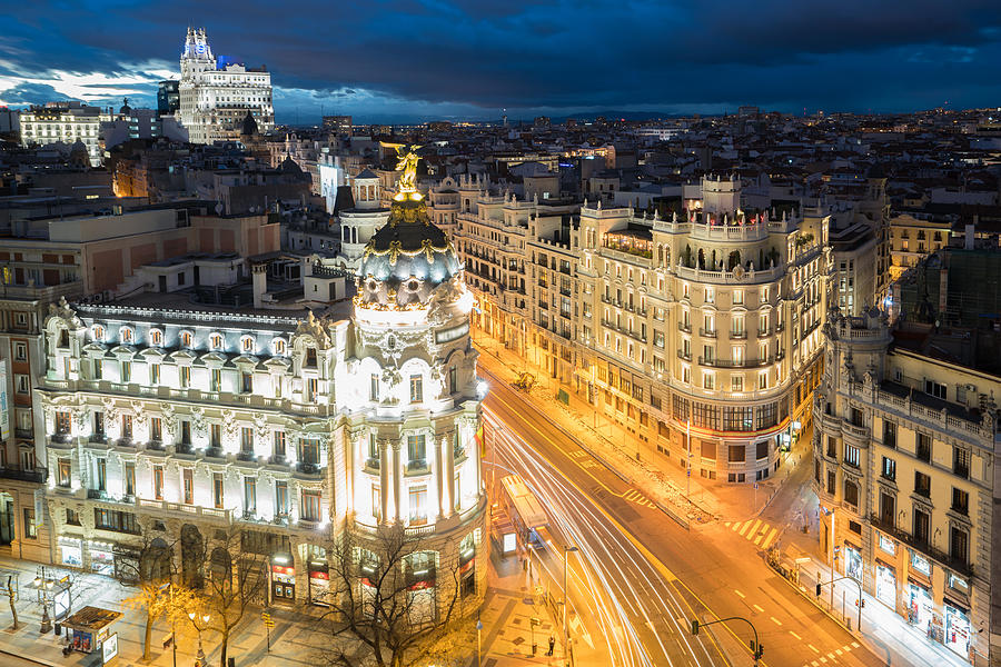 Car And Traffic Lights On Gran Via #5 Photograph by Prasit Rodphan - Pixels