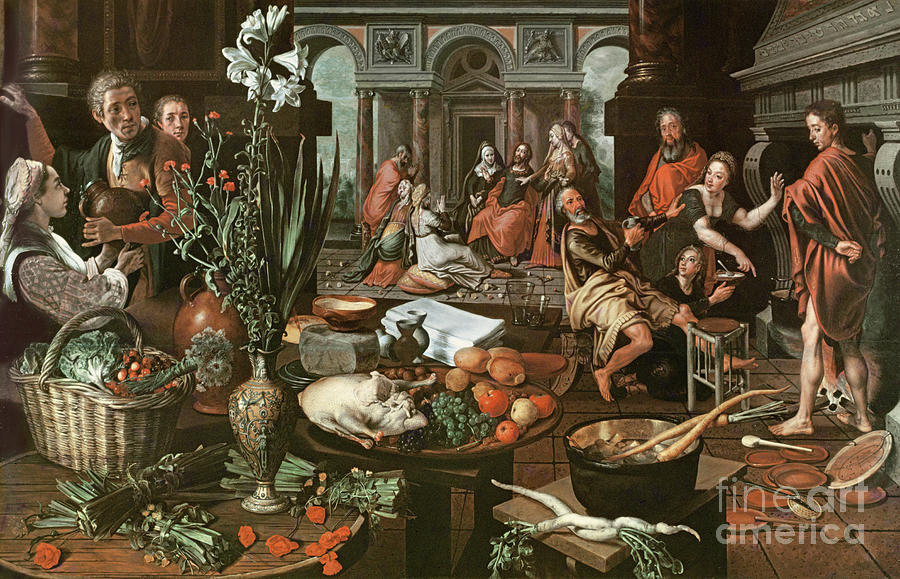 Christ In The House Of Martha And Mary Painting by Pieter Aertsen