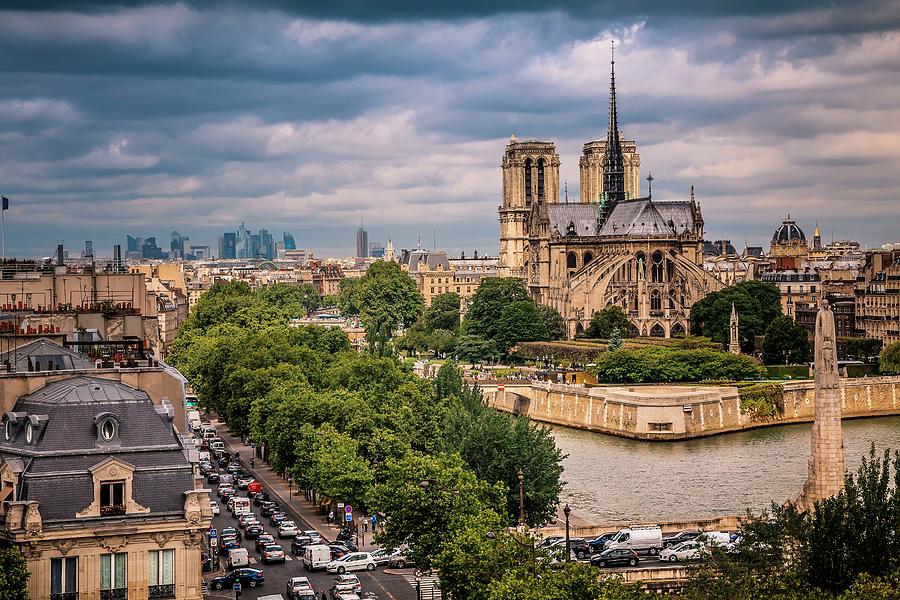 City Of Paris Along The Seine River #5 Digital Art by Antonino Bartuccio