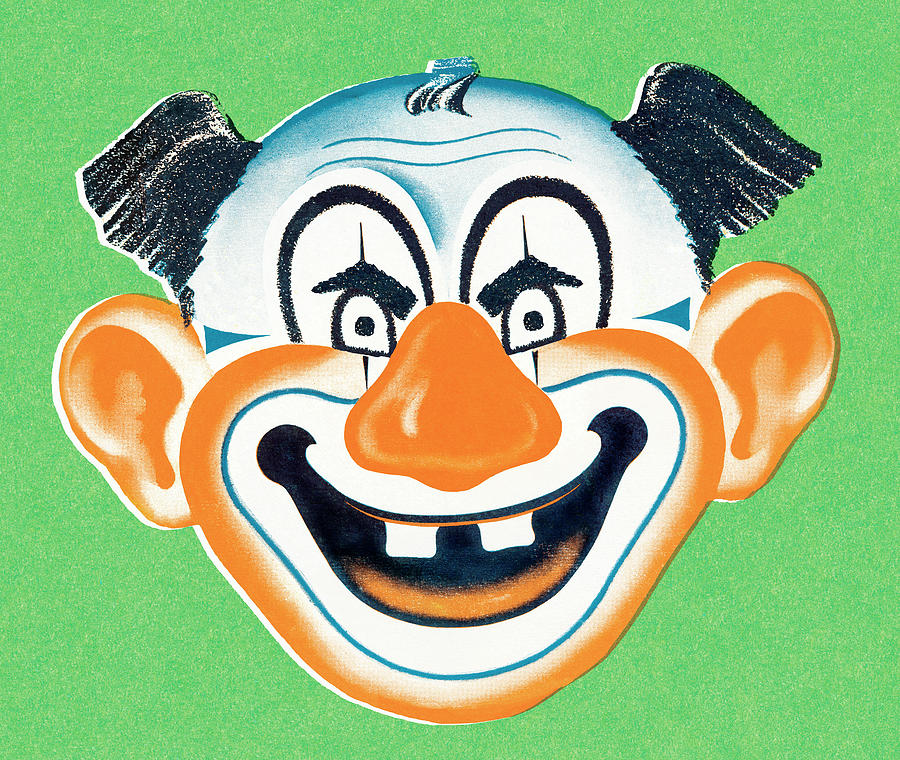 Vintage Drawing - Clown #5 by CSA Images