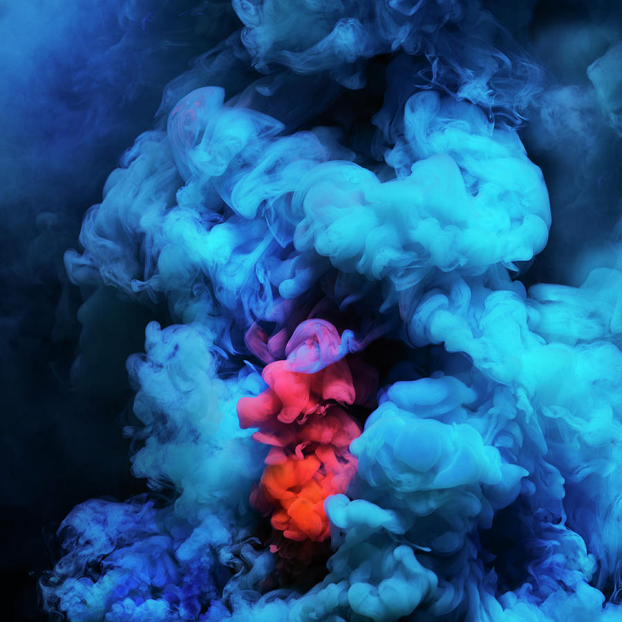 Coloured Smoke Mixing In Dark Room By Henrik Sorensen