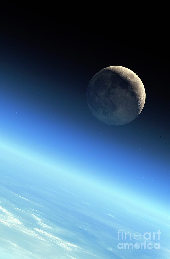 Crescent Moon From Space #5 Photograph by Detlev Van Ravenswaay/science Photo Library