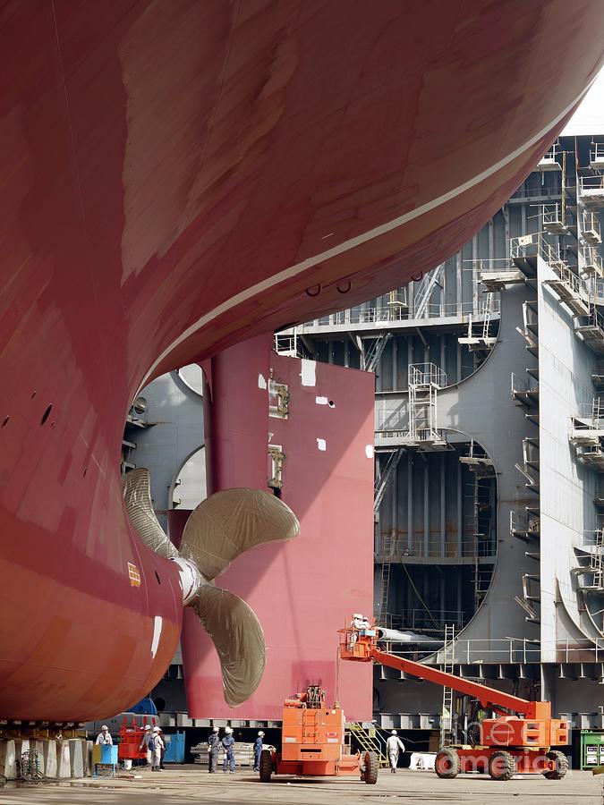 Crude Oil Tanker Being Built #5 Photograph by David Parker/science Photo Library