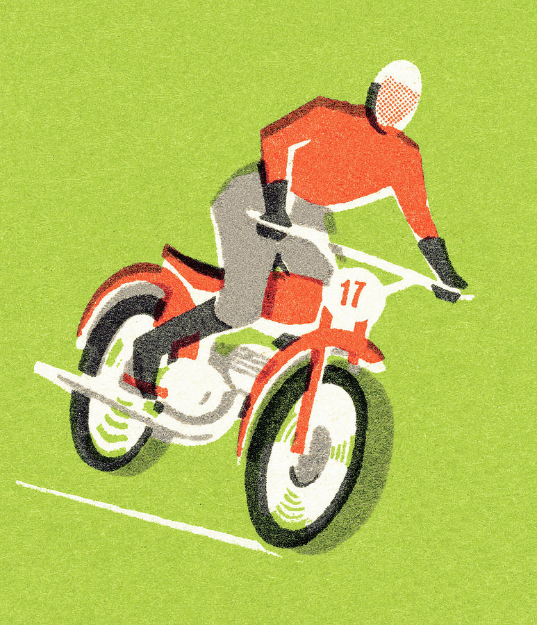 Transportation Drawing - Cyclist #5 by CSA Images