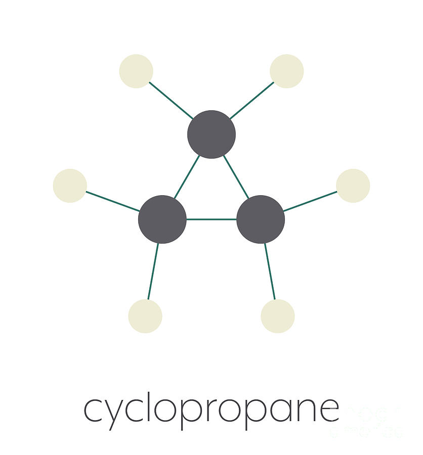 Cyclopropane Cycloalkane Molecule Photograph by Molekuul/science Photo ...