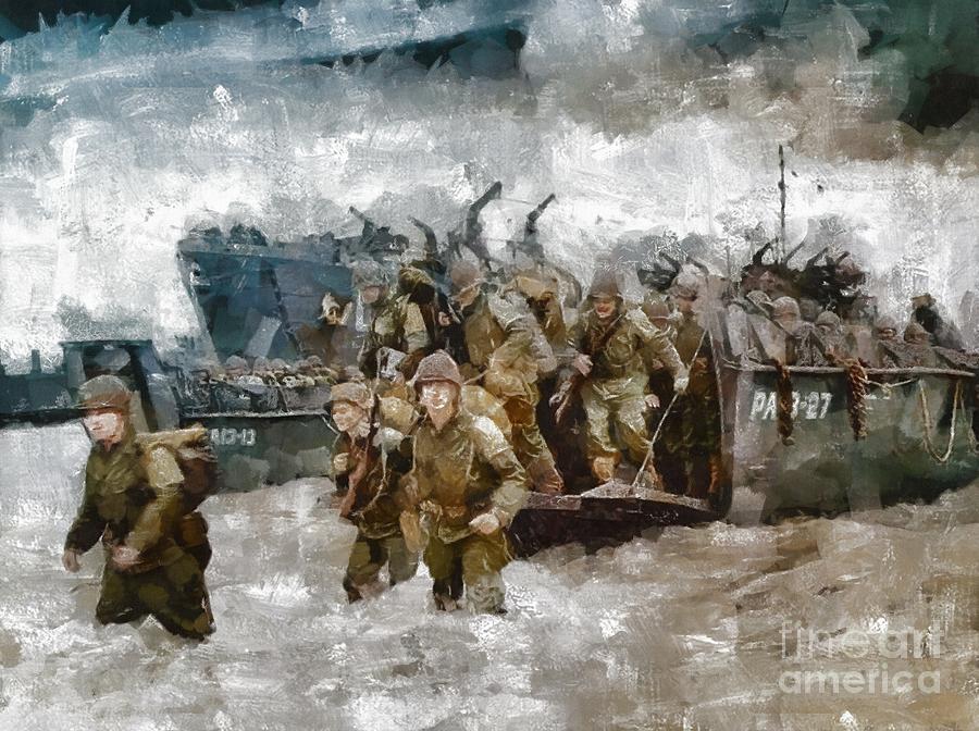 D Day Landings, WWII #5 Painting by Esoterica Art Agency
