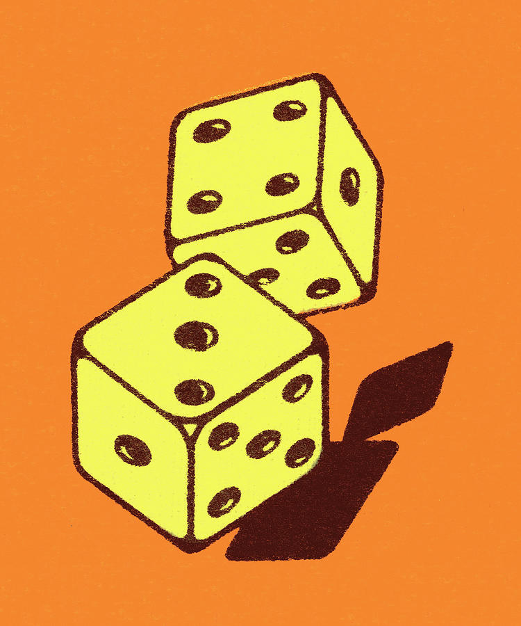 Cube Drawing - Dice #5 by CSA Images