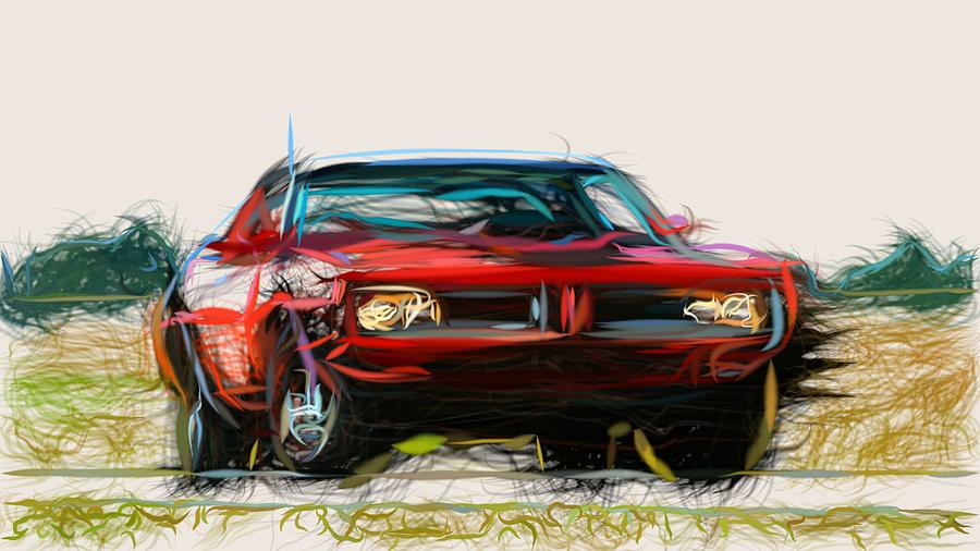 Dodge Charger RT Hemi Draw #5 Digital Art by CarsToon Concept