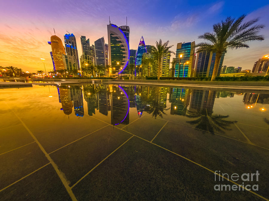 Doha West Bay skyline #5 Photograph by Benny Marty