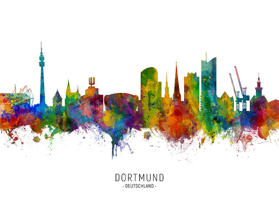 Dortmund Germany Skyline #5 Digital Art by Michael Tompsett