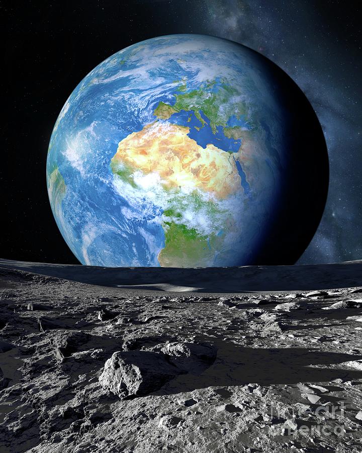 Earthrise Over The Moon #5 Photograph by Detlev Van Ravenswaay/science Photo Library
