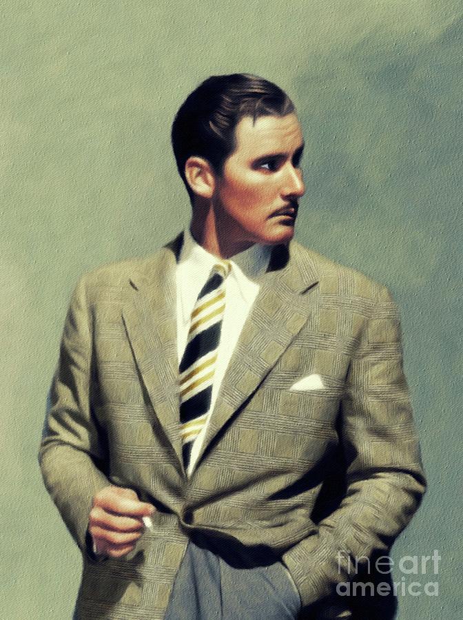 Errol Flynn, Vintage Movie Star #5 Painting by Esoterica Art Agency