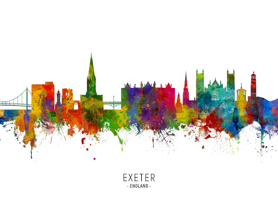 Exeter England Skyline #5 Digital Art by Michael Tompsett