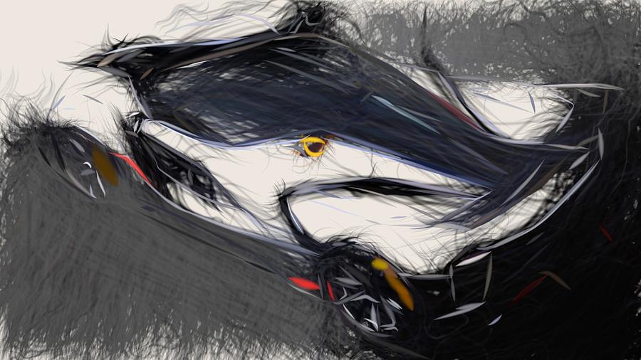 Ferrari FXX K Evo Drawing #6 Digital Art by CarsToon Concept