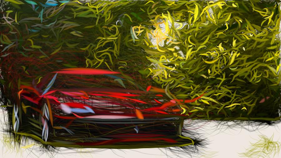 Ferrari SP38 Drawing #6 Digital Art by CarsToon Concept