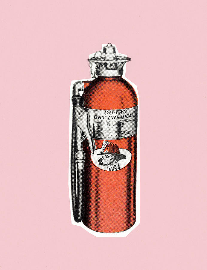 Vintage Drawing - Fire extinguisher #5 by CSA Images