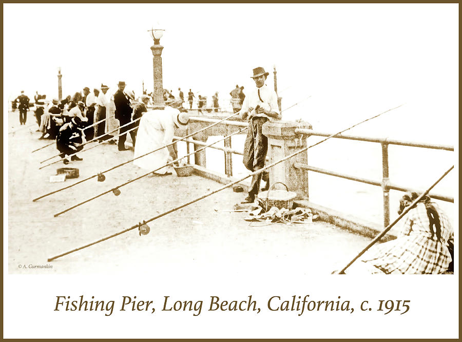 Fishing Pier, Long Beach, California, c. 1915 #5 Photograph by A Macarthur Gurmankin