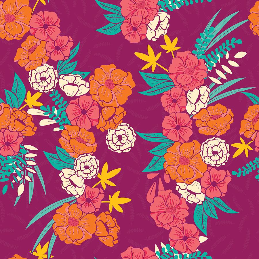 Floral jungle with snakes seamless pattern, tropical flowers and leaves,  botanical #5 Digital Art by Jelena Obradovic - Fine Art America