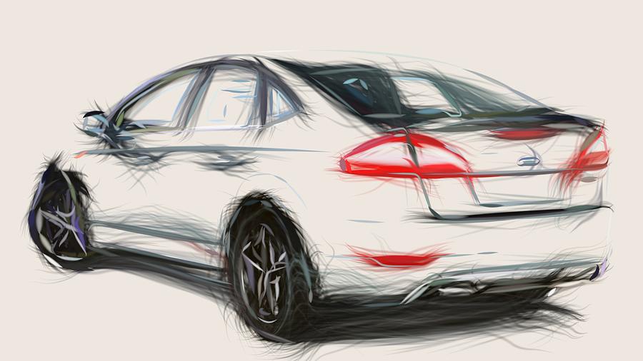 wanhoop Boomgaard Slager Ford Mondeo XR5 Draw Digital Art by CarsToon Concept