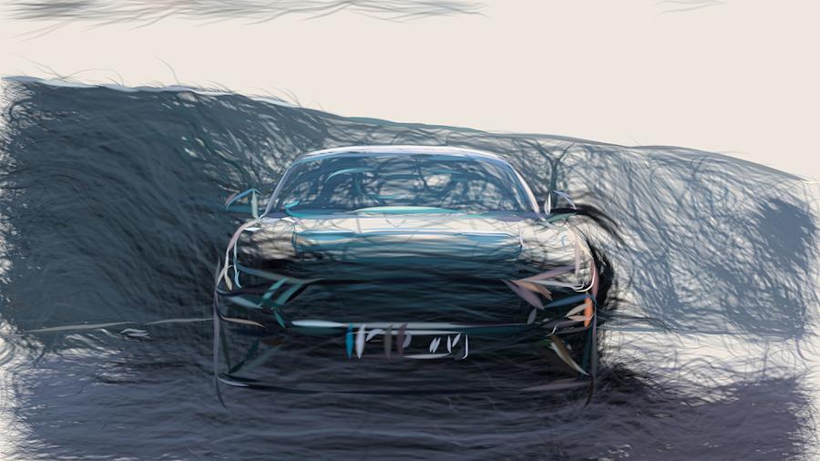 Ford Mustang Bullitt Drawing #6 Digital Art by CarsToon Concept