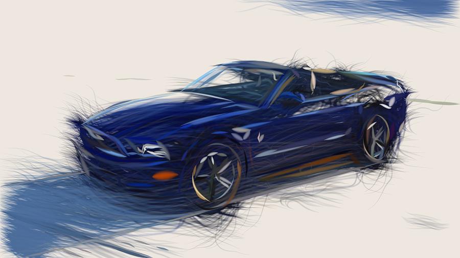 Ford Mustang Drawing #208 Digital Art by CarsToon Concept