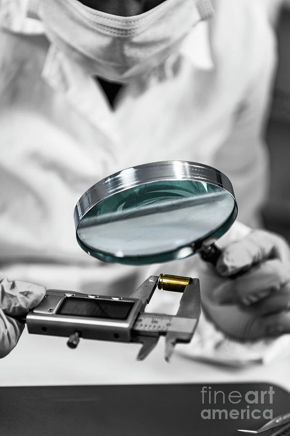 Forensic Investigator Examining Evidence In Lab Photograph By Microgen Imagesscience Photo 3187