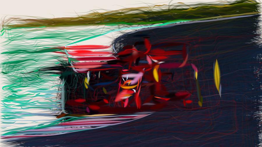 Formula1 Ferrari SF71H Drawing #6 Digital Art by CarsToon Concept