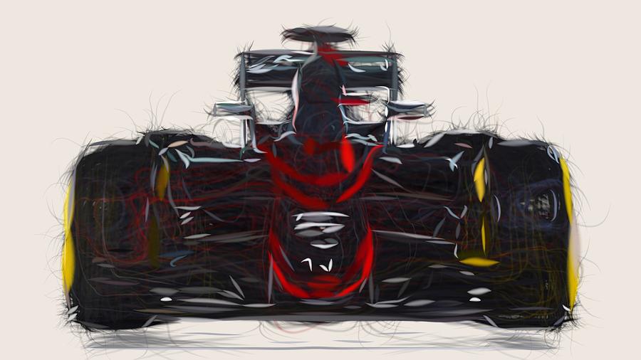 Vintage Digital Art - Formula1 McLaren MP4 30 Draw #5 by CarsToon Concept